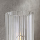 Modern Minimalist 1-Light Cylinder Clear Ribbed Glass Shade Wall Sconces in Gold&Black