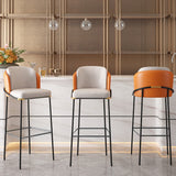 Counter Height Bar Stool Upholstered PU Leather Counter Stool with Footrest