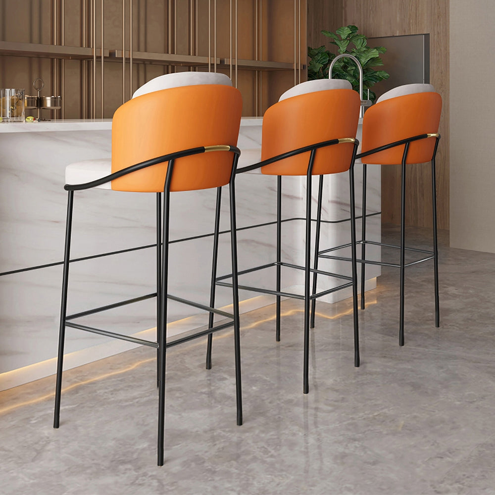 Counter Height Bar Stool Upholstered PU Leather Counter Stool with Footrest