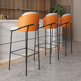 Counter Height Bar Stool Upholstered PU Leather Counter Stool with Footrest