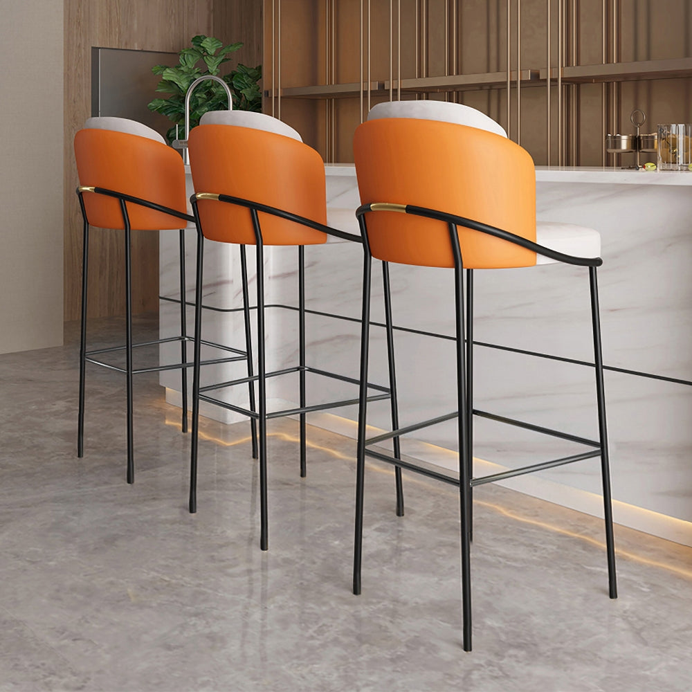 Counter Height Bar Stool Upholstered PU Leather Counter Stool with Footrest