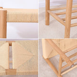 Modern Bench Dining Room Bench Rattan Bench with Wood Legs