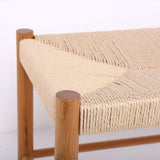Modern Bench Dining Room Bench Rattan Bench with Wood Legs