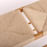 Modern Bench Dining Room Bench Rattan Bench with Wood Legs