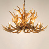 Rustic Style Resin Antler Whitetail Branch 2-Tier 12 Candle Light Large Cascade Chandelier
