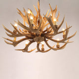 Rustic Style Resin Antler Whitetail Branch 2-Tier 12 Candle Light Large Cascade Chandelier