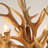 Rustic Style Resin Antler Whitetail Branch 2-Tier 12 Candle Light Large Cascade Chandelier