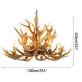 Rustic Style Resin Antler Whitetail Branch 2-Tier 12 Candle Light Large Cascade Chandelier