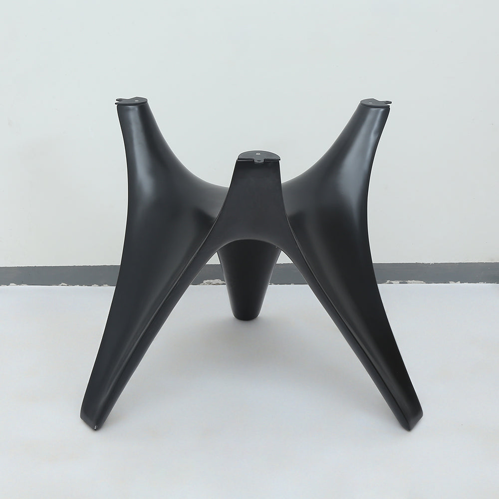 47.2" Round White Faux Marble Dining Table Black Base