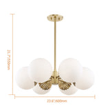 Modern Gold Glass Globe Kitchen Chandelier 6-Light