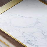 86.6" TV Stand with Storage White Faux Marble Top 3 Drawers Media Console for TVs-Richsoul-Furniture,Living Room Furniture,TV Stands
