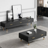 Modern 63 Inch Black TV Stand Rectangle Media Stand Wood TV Console with 3 Drawers-Richsoul-Furniture,Living Room Furniture,TV Stands