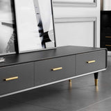Modern 63 Inch Black TV Stand Rectangle Media Stand Wood TV Console with 3 Drawers-Richsoul-Furniture,Living Room Furniture,TV Stands