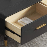 Modern 63 Inch Black TV Stand Rectangle Media Stand Wood TV Console with 3 Drawers-Richsoul-Furniture,Living Room Furniture,TV Stands