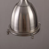 Prim Industrial 1-Light Dome Shade Pendant Light with Frosted Glass Diffuser Satin Nickel