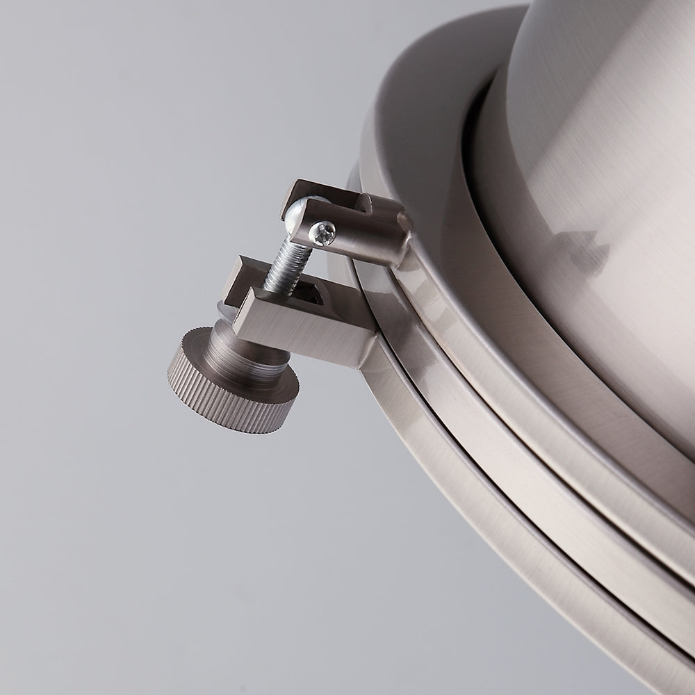 Prim Industrial 1-Light Dome Shade Pendant Light with Frosted Glass Diffuser Satin Nickel