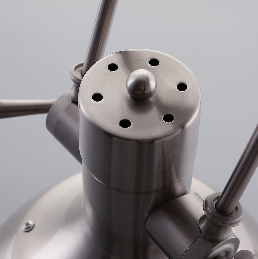 Prim Industrial 1-Light Dome Shade Pendant Light with Frosted Glass Diffuser Satin Nickel