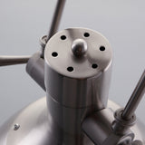 Prim Industrial 1-Light Dome Shade Pendant Light with Frosted Glass Diffuser Satin Nickel