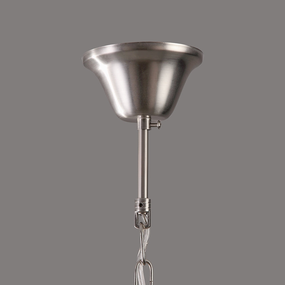 Prim Industrial 1-Light Dome Shade Pendant Light with Frosted Glass Diffuser Satin Nickel