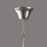 Prim Industrial 1-Light Dome Shade Pendant Light with Frosted Glass Diffuser Satin Nickel