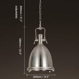 Prim Industrial 1-Light Dome Shade Pendant Light with Frosted Glass Diffuser Satin Nickel