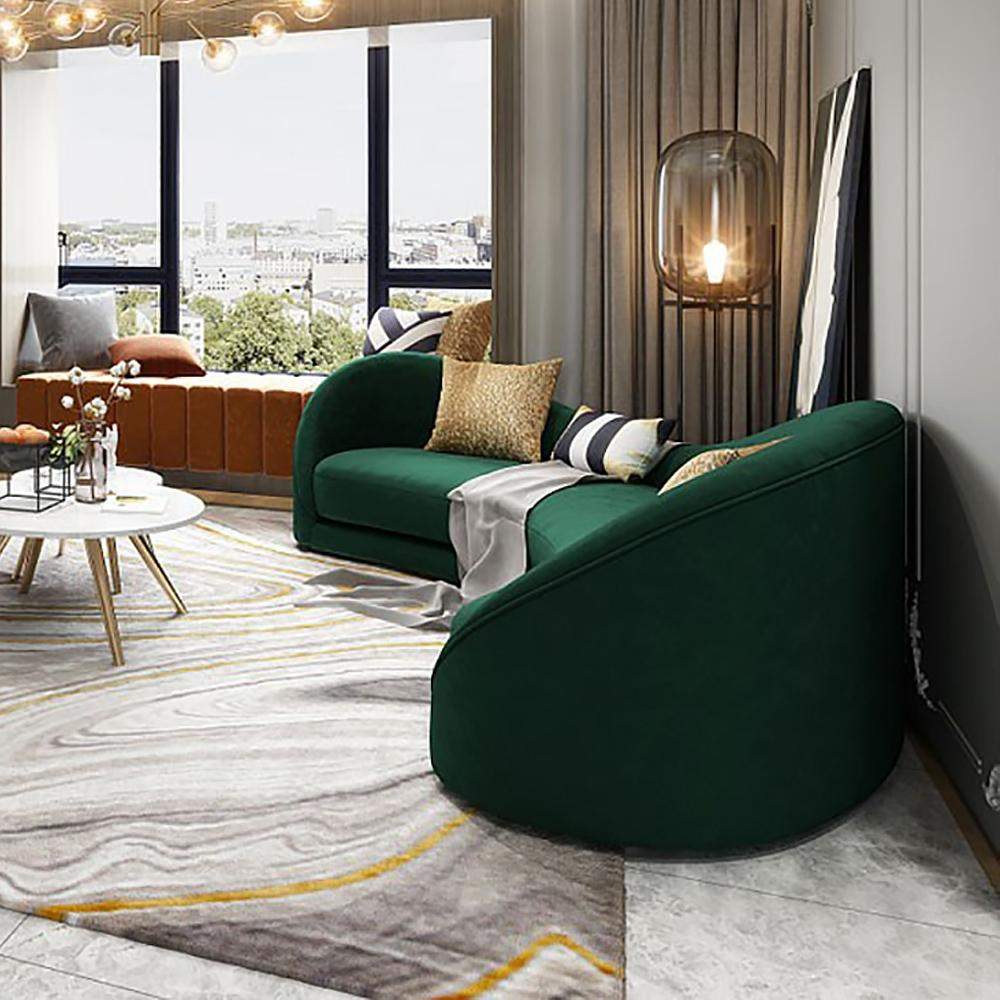 Luxury Green Velvet Upholstered Sofa 3-Seater Sofa Solid Wood Frame 82.7" Sofa-Richsoul-Furniture,Living Room Furniture,Sofas & Loveseats