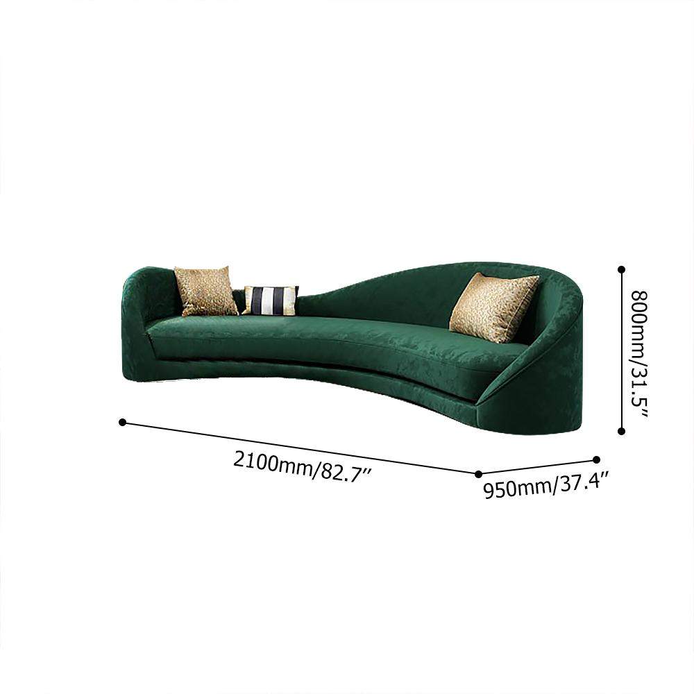 Luxury Green Velvet Upholstered Sofa 3-Seater Sofa Solid Wood Frame 82.7" Sofa-Richsoul-Furniture,Living Room Furniture,Sofas & Loveseats