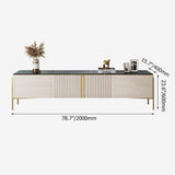 Modern Champagne TV Stand with Doors&Drawers Stone Top Media Console-Furniture,Living Room Furniture,TV Stands
