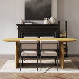 59" Modern Wooden Dining Table Solid Wood Table for 4 Seaters