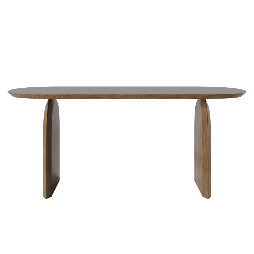 59.1" Farmhouse Dining Table Solid Wood Top & Pedestals for 4