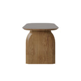 59.1" Farmhouse Dining Table Solid Wood Top & Pedestals for 4