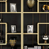 Luxury Display Geometric Bookshelf in Gold & Black-Bookcases & Bookshelves,Furniture,Office Furniture