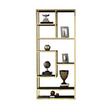 Luxury Display Geometric Bookshelf in Gold & Black-Bookcases & Bookshelves,Furniture,Office Furniture