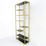 Luxury Display Geometric Bookshelf in Gold & Black-Bookcases & Bookshelves,Furniture,Office Furniture
