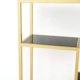 Luxury Display Geometric Bookshelf in Gold & Black-Bookcases & Bookshelves,Furniture,Office Furniture