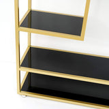 Luxury Display Geometric Bookshelf in Gold & Black-Bookcases & Bookshelves,Furniture,Office Furniture
