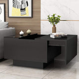 23.6" Modern Black Wood Sqaure End Table with Storage-Wehomz-End & Side Tables,Furniture,Living Room Furniture