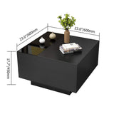 23.6" Modern Black Wood Sqaure End Table with Storage-Wehomz-End & Side Tables,Furniture,Living Room Furniture