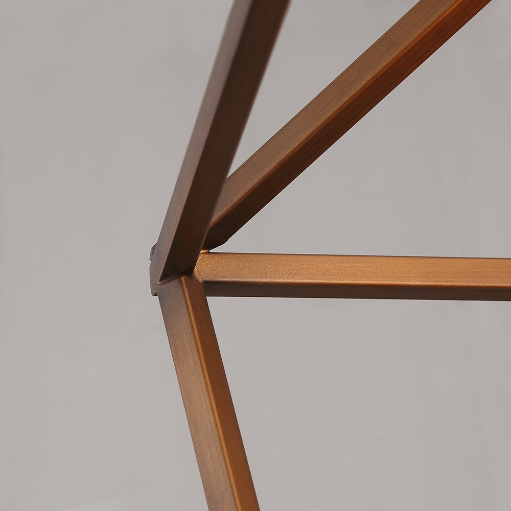 Vintage Geometric Cage Frame 4 Candle Light Kitchen Foyer Suspended Pendant Light in Rust