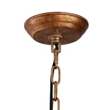 Vintage Geometric Cage Frame 4 Candle Light Kitchen Foyer Suspended Pendant Light in Rust