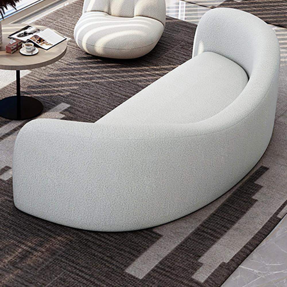 66.9" White Velvet Upholstered Sofa Birch Frame Sofa-Richsoul-Furniture,Living Room Furniture,Sofas & Loveseats