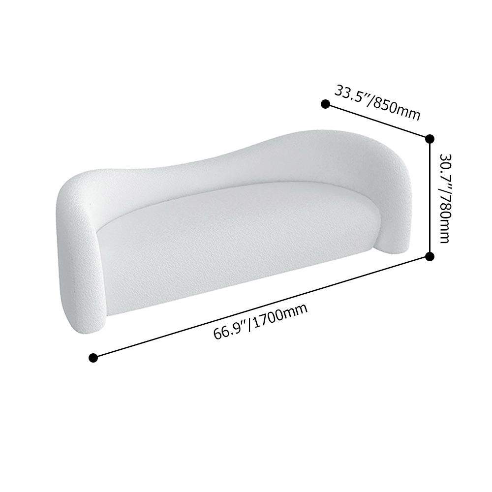 66.9" White Velvet Upholstered Sofa Birch Frame Sofa-Richsoul-Furniture,Living Room Furniture,Sofas & Loveseats