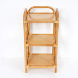 Farmhouse Wood Side Table with 3-Tier Rattan Woven End Table-Richsoul-End & Side Tables,Furniture,Living Room Furniture