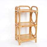 Farmhouse Wood Side Table with 3-Tier Rattan Woven End Table-Richsoul-End & Side Tables,Furniture,Living Room Furniture