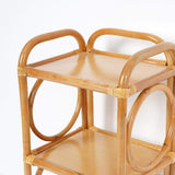 Farmhouse Wood Side Table with 3-Tier Rattan Woven End Table-Richsoul-End & Side Tables,Furniture,Living Room Furniture