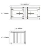 39" Cargo Container Industrial Style Black&Gold Coffee Table with Storage 2 Door-Richsoul-Coffee Tables,Furniture,Living Room Furniture