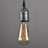 Industrial 6-Light Plumbing Pipe Hanging Exposed Bulb Metal Pendant Light in Brushed Black