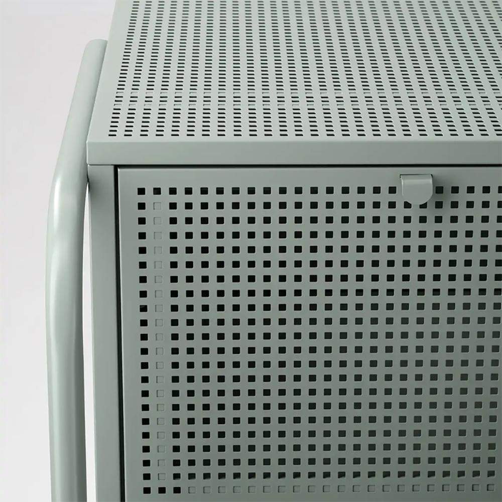 Green Tall Mesh Nightstand 2 Drawers Side Table Metal Nordic Simplicity-Richsoul-End & Side Tables,Furniture,Living Room Furniture