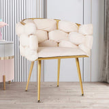 Modern Velvet Accent Chair Beige Upholstered Armchair with Gold Legs-Richsoul-Chairs & Recliners,Furniture,Living Room Furniture