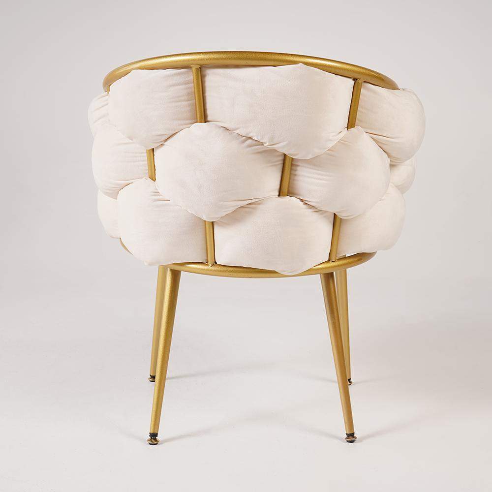 Modern Velvet Accent Chair Beige Upholstered Armchair with Gold Legs-Richsoul-Chairs & Recliners,Furniture,Living Room Furniture
